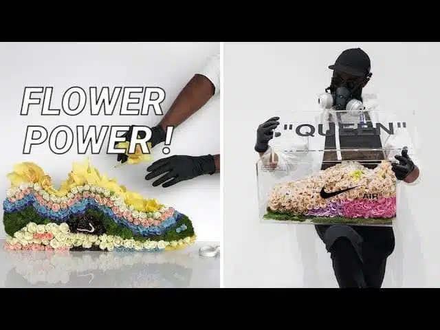 Avec des fleurs, cet artiste reproduit de célèbres baskets
