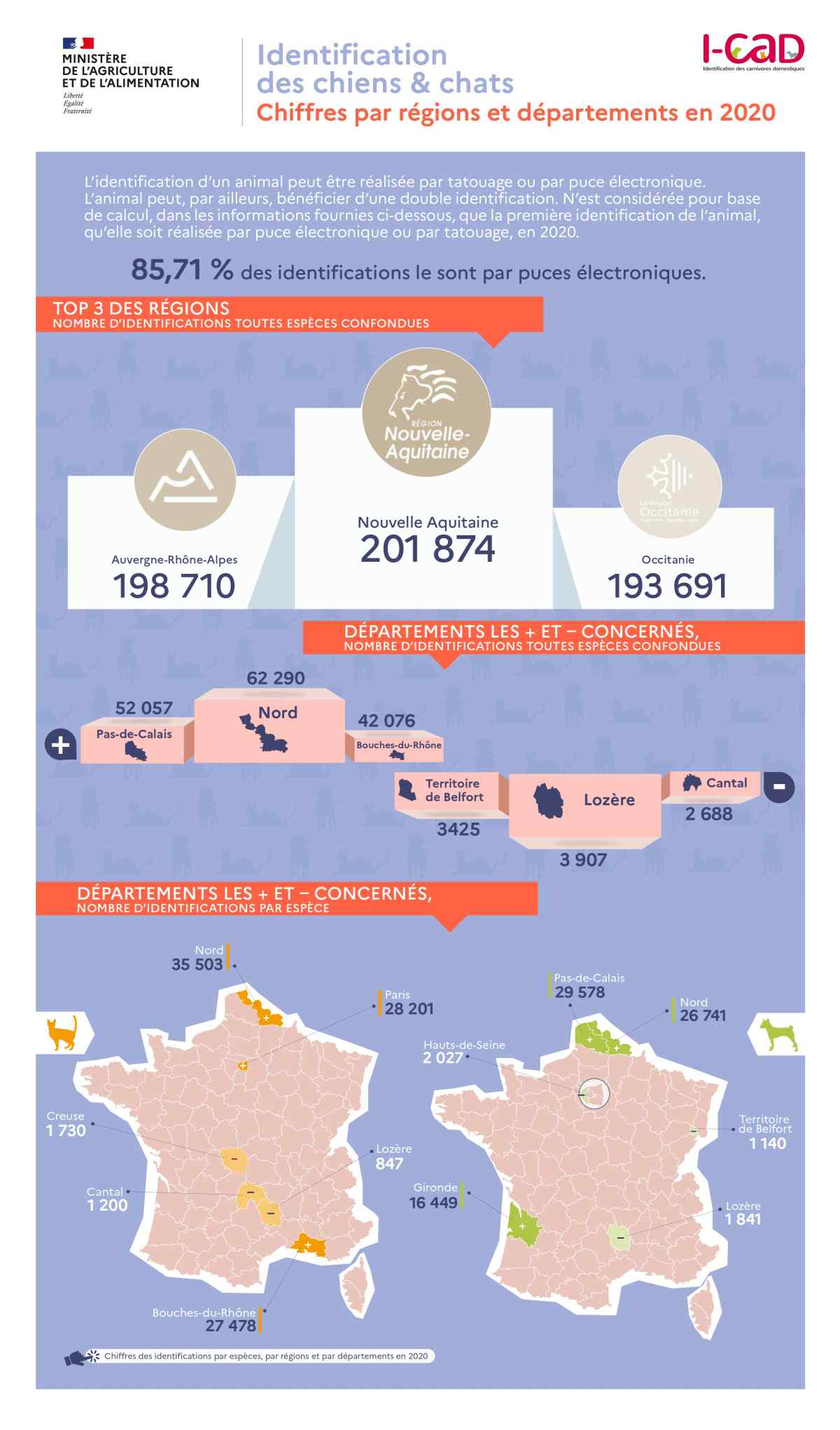 Baromètres Et Infographies I-Cad - Chiffres Et Tendances 2020 - 16 Millions De Chiens Et Chats Identifiés Sont Recensés En France