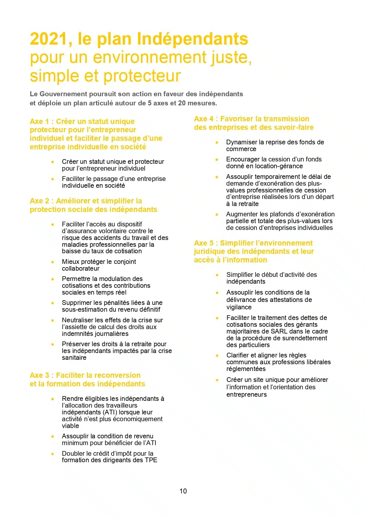 Le Plan "Indépendants"- La transformation du statut de la Petite Entreprise - Une valorisation du travail des indépendants engagée par le Président Emmanuel Macron et les Ministres Bruno Le Maire et Alain Griset