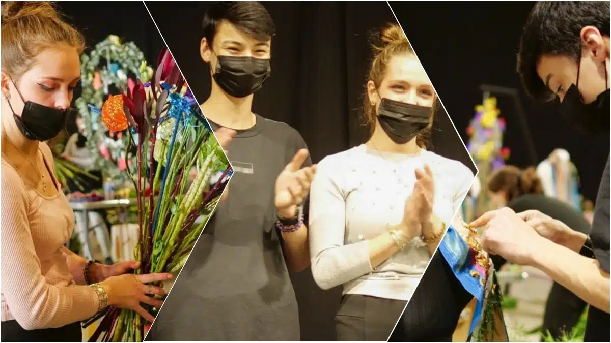 Ecole des fleuristes de Paris Melina Jamain et Valentin le Ruyet Médailles or du Concours Un des Meilleurs Apprentis de France Finale Nationale