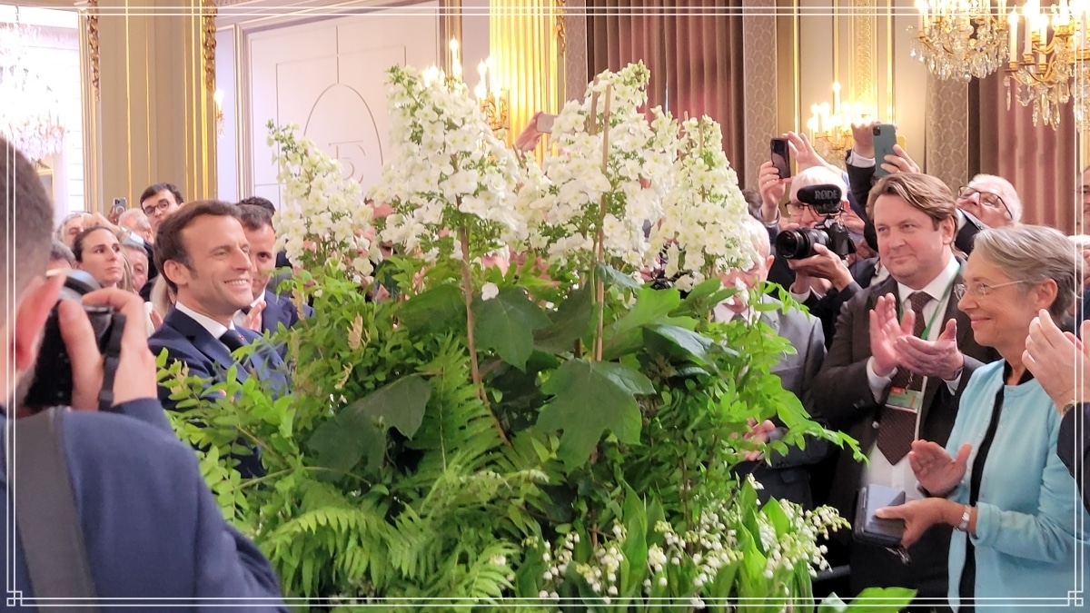 1er Mai Muguet Elysee Emmanuel Macron Paris 2022 JAF-info Jardinerie Animalerie Fleuriste 20220501 ENTETE
