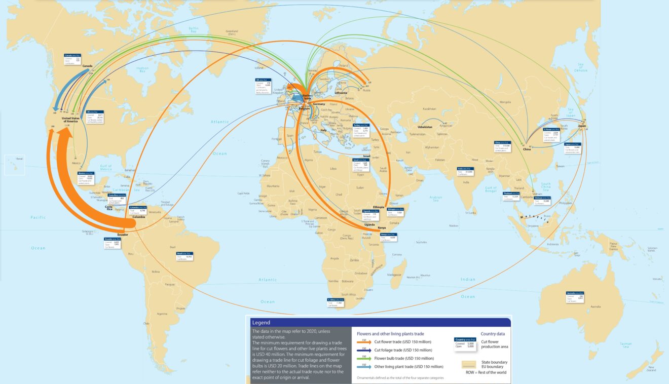 Etude RaboBank - Royal FloraHolland - La situation de la floriculture mondiale en 2021.