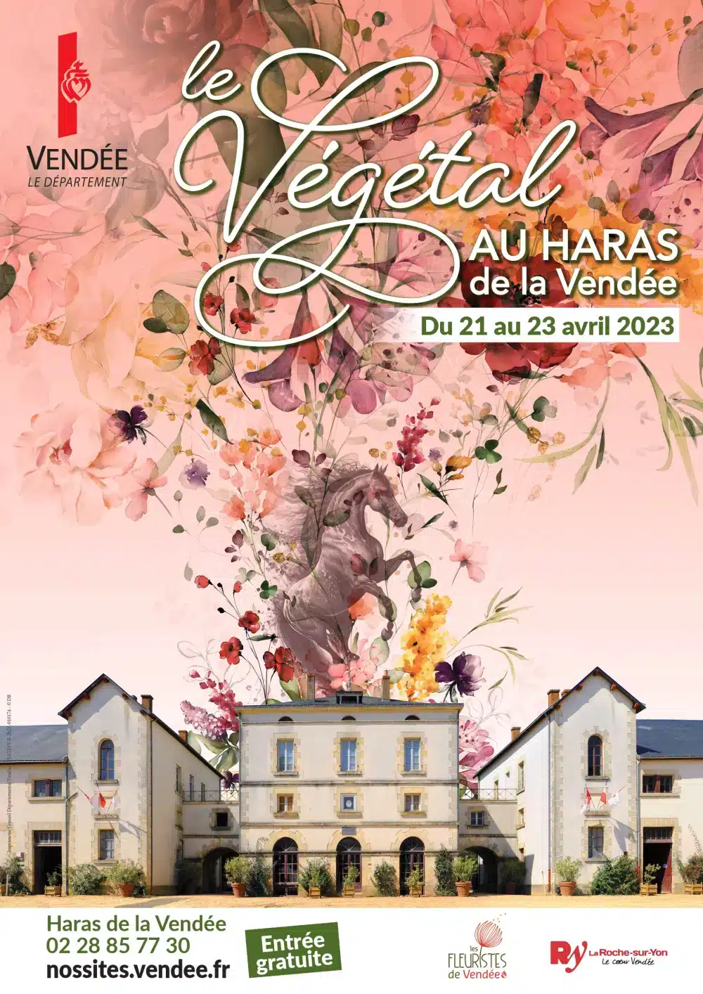 Les Fleuristes de Vendée présentent pour sa troisième édition, "Le Végétal au Haras" les 21, 22 et 23 avril 2023, au Haras de la Vendée